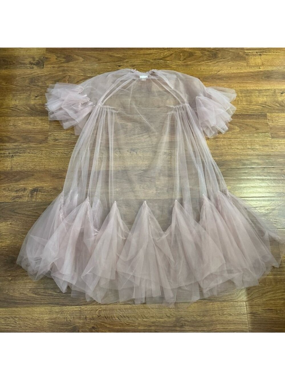 Maeve by Anthropologie glamorous tulle mesh sheer overlay midi Dress - Picture 7 of 9